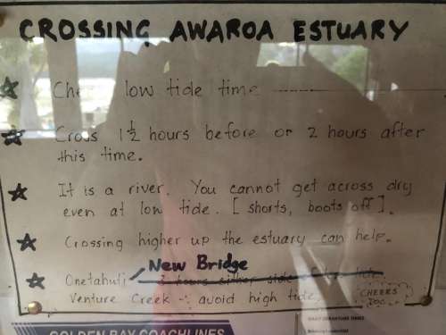 Low tide crossing information