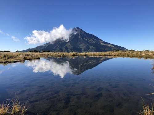 Mount Taranaki and Pouakai Tarn