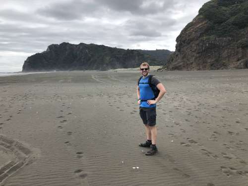 On the way back along Karekare Beach